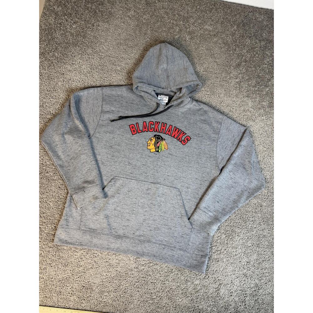 Chicago Blackhawks Hoodie Mens XL Gray NHL Hockey Champion Pullover Hooded - Picture 2 of 12